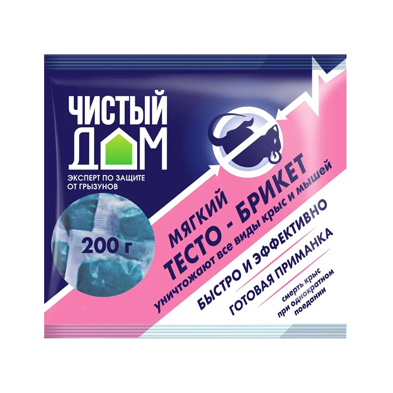 Средство Чистый Дом от крыс и мышей брикеты 200г
