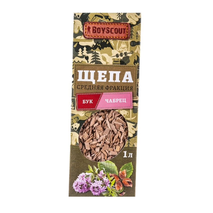 Щепа для копчения Бук+Чабрец Boyscout 1 л