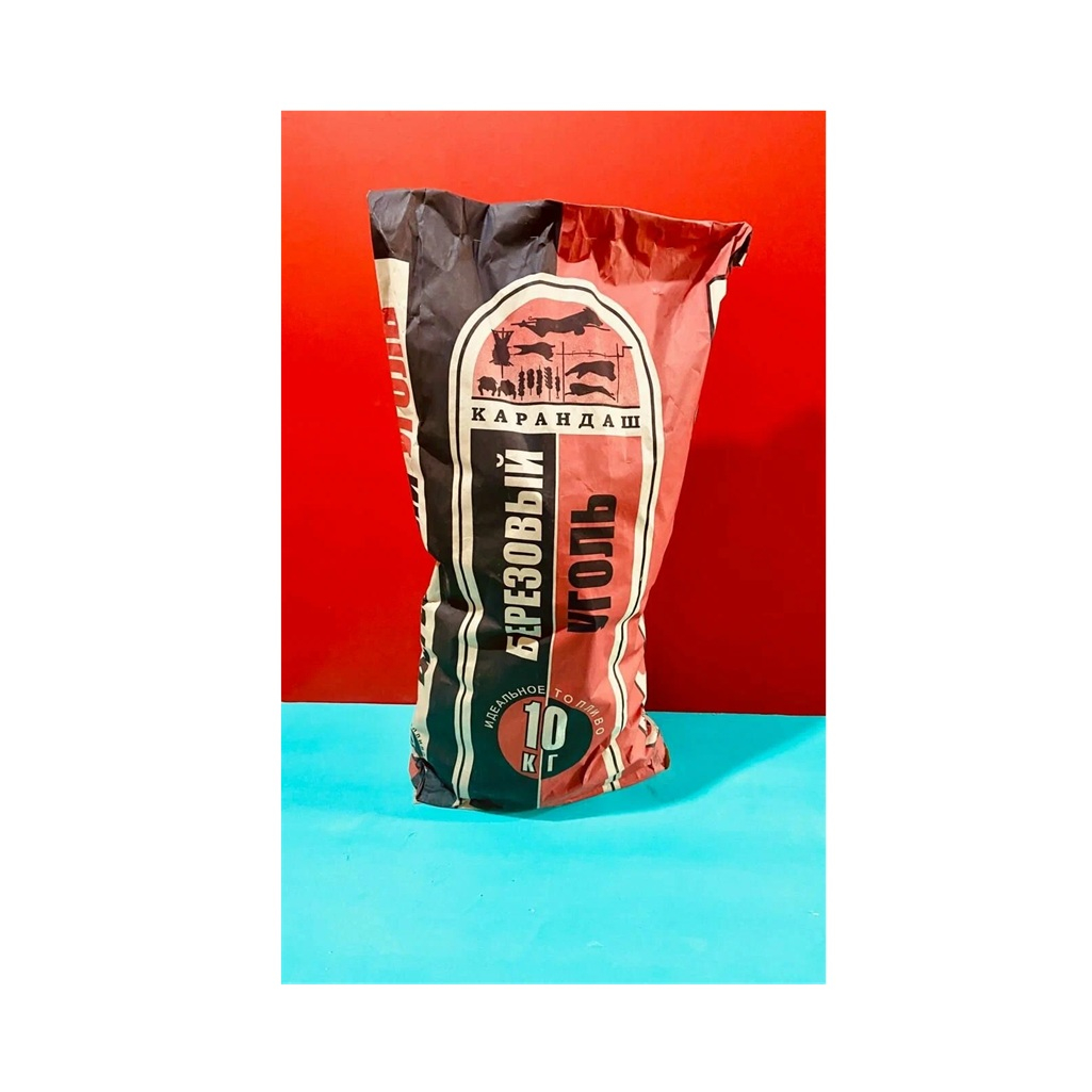 Уголь древесный Карандаш березовый, быстрый розжиг, натуральная древесина, 10 кг