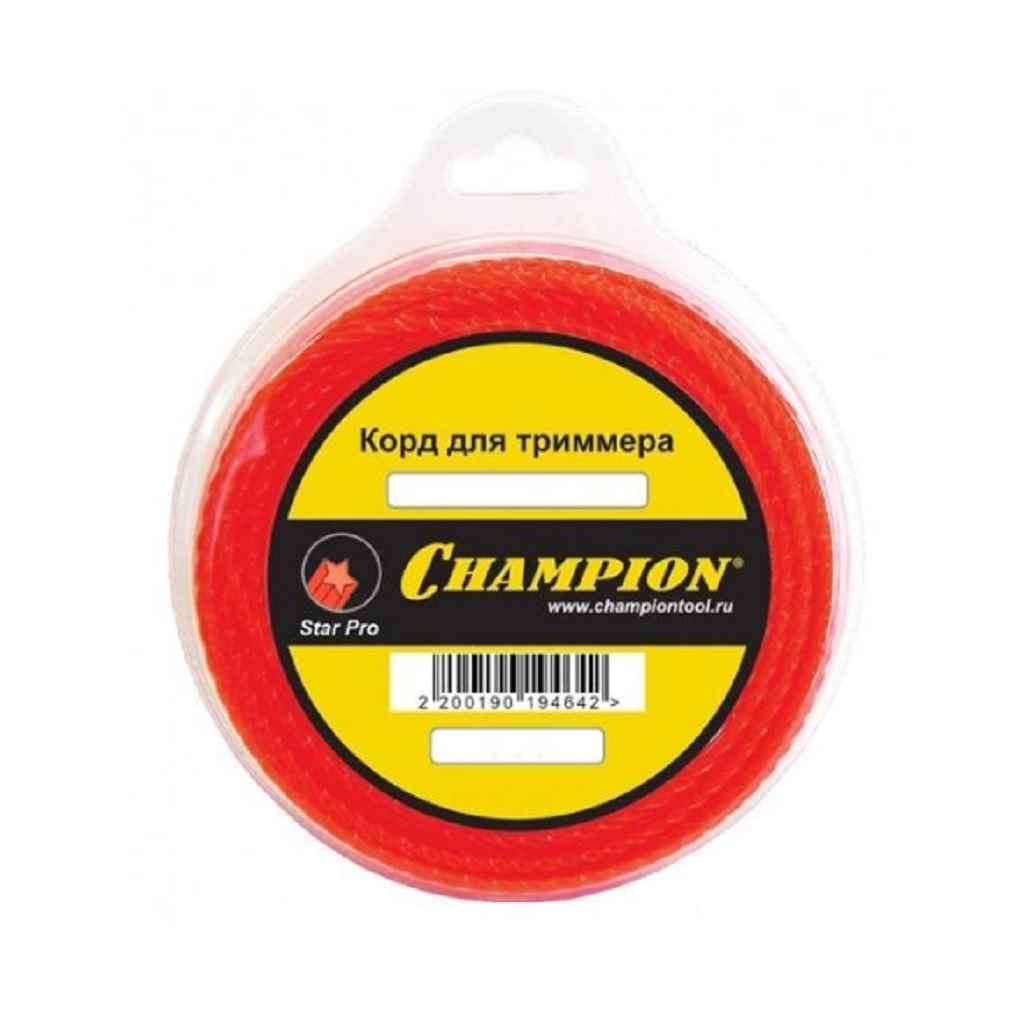 Леска для триммера Champion C7033, диаметр 4.8 мм, длина 65 м, круглая