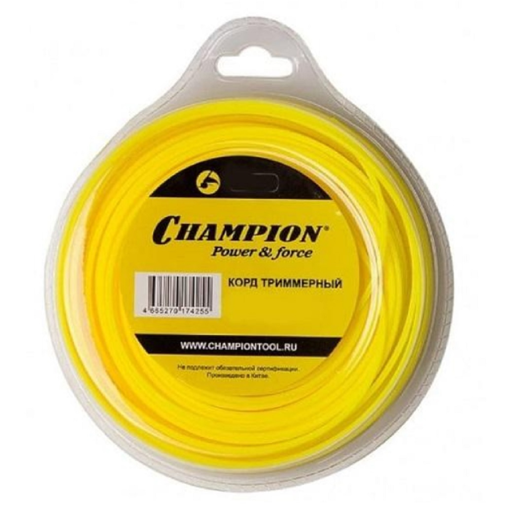 Леска для триммера Champion C7074, диаметр 1.3 мм, длина 15 м, звезда