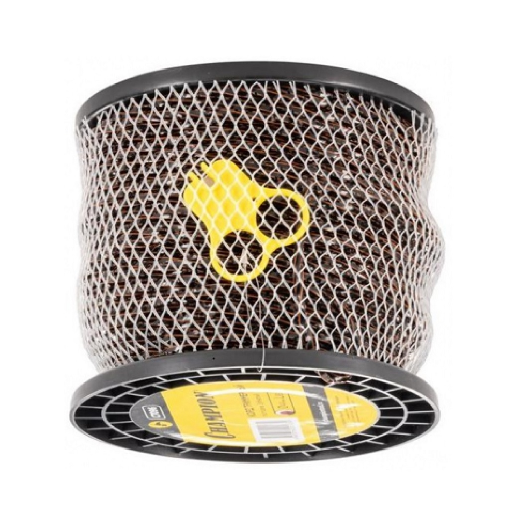 Леска для триммера Champion C7092, диаметр 3.7 мм, длина 39 м, зубчатый квадрат + нож