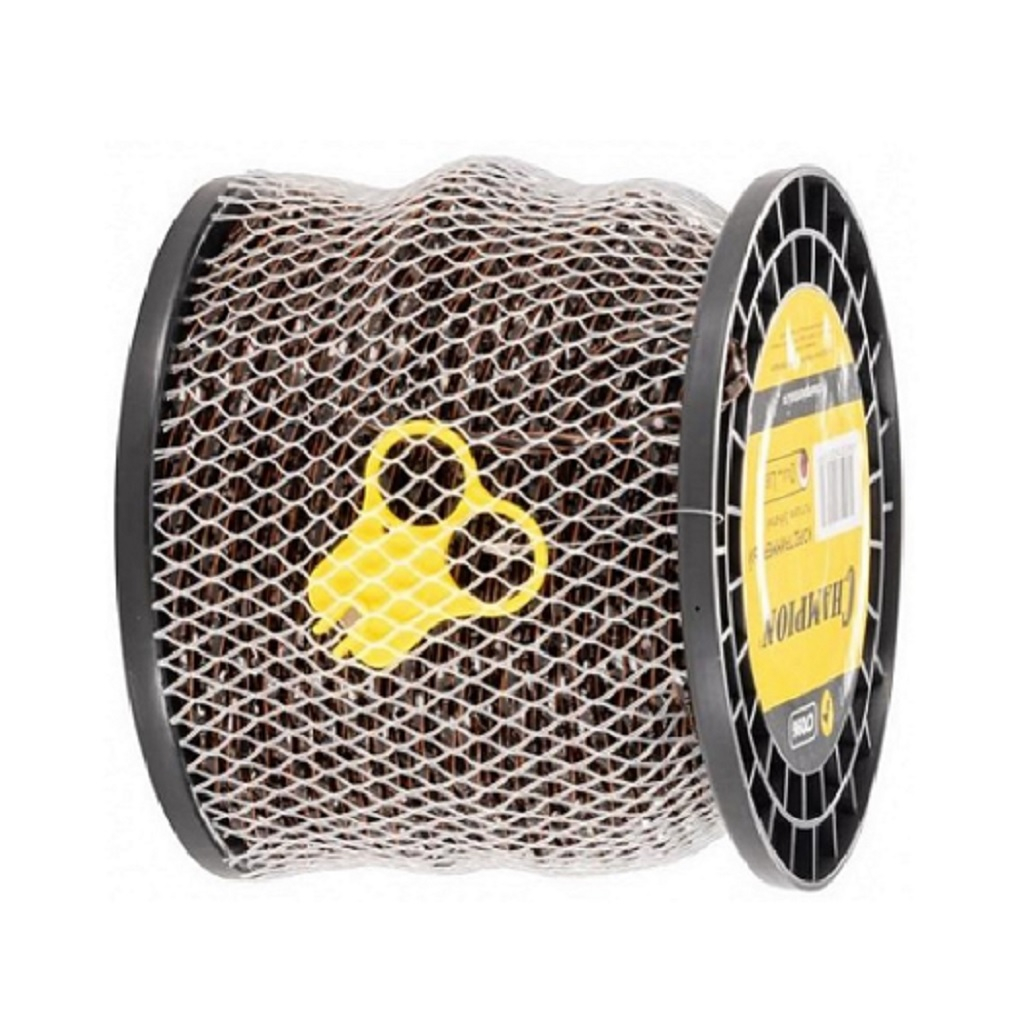 Леска для триммера Champion C7092, диаметр 3.7 мм, длина 39 м, зубчатый квадрат + нож