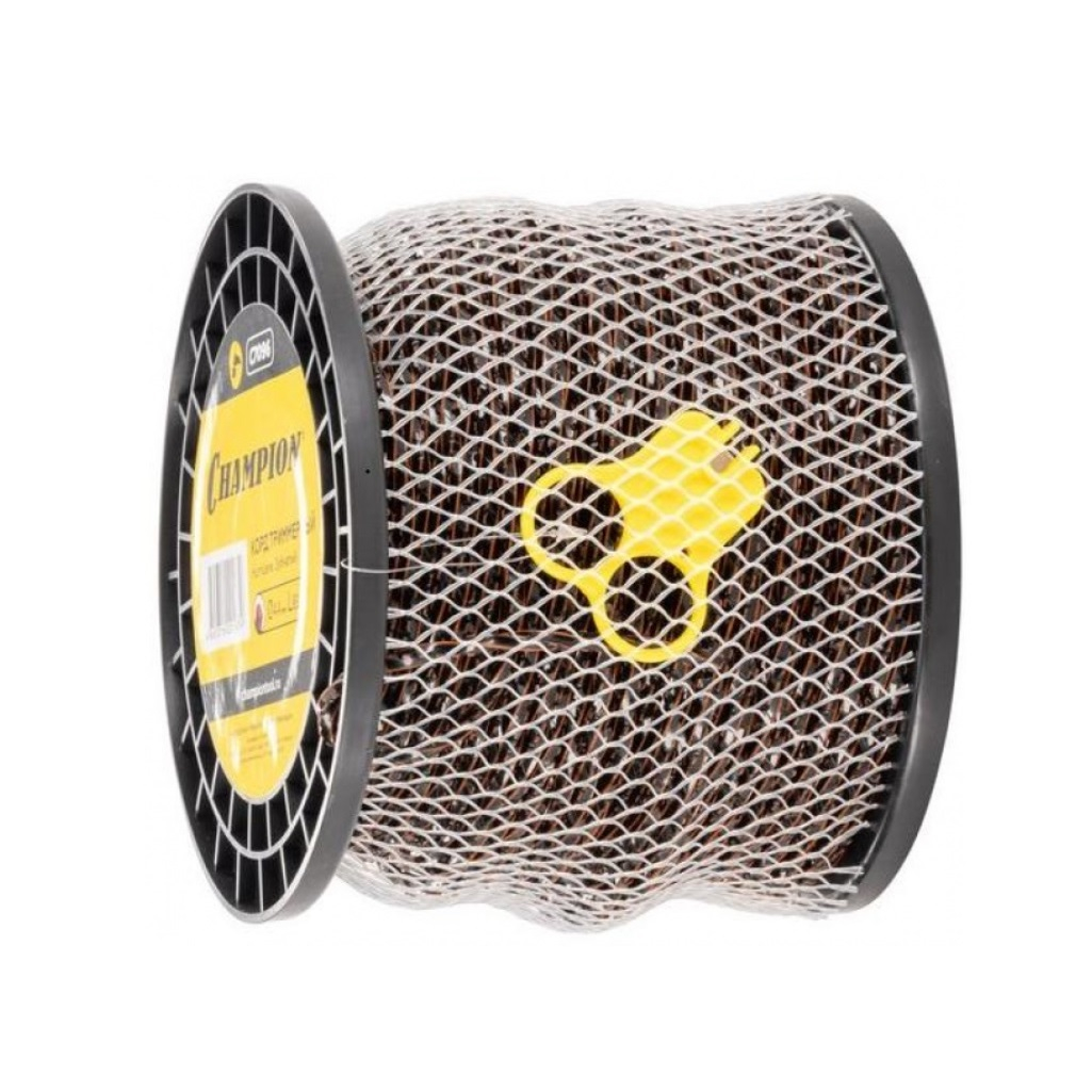 Леска для триммера Champion C7095, диаметр 4.4 мм, длина 28 м, зубчатый квадрат + нож