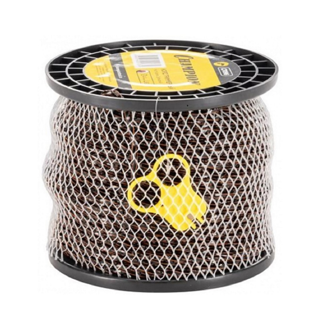 Леска для триммера Champion C7095, диаметр 4.4 мм, длина 28 м, зубчатый квадрат + нож