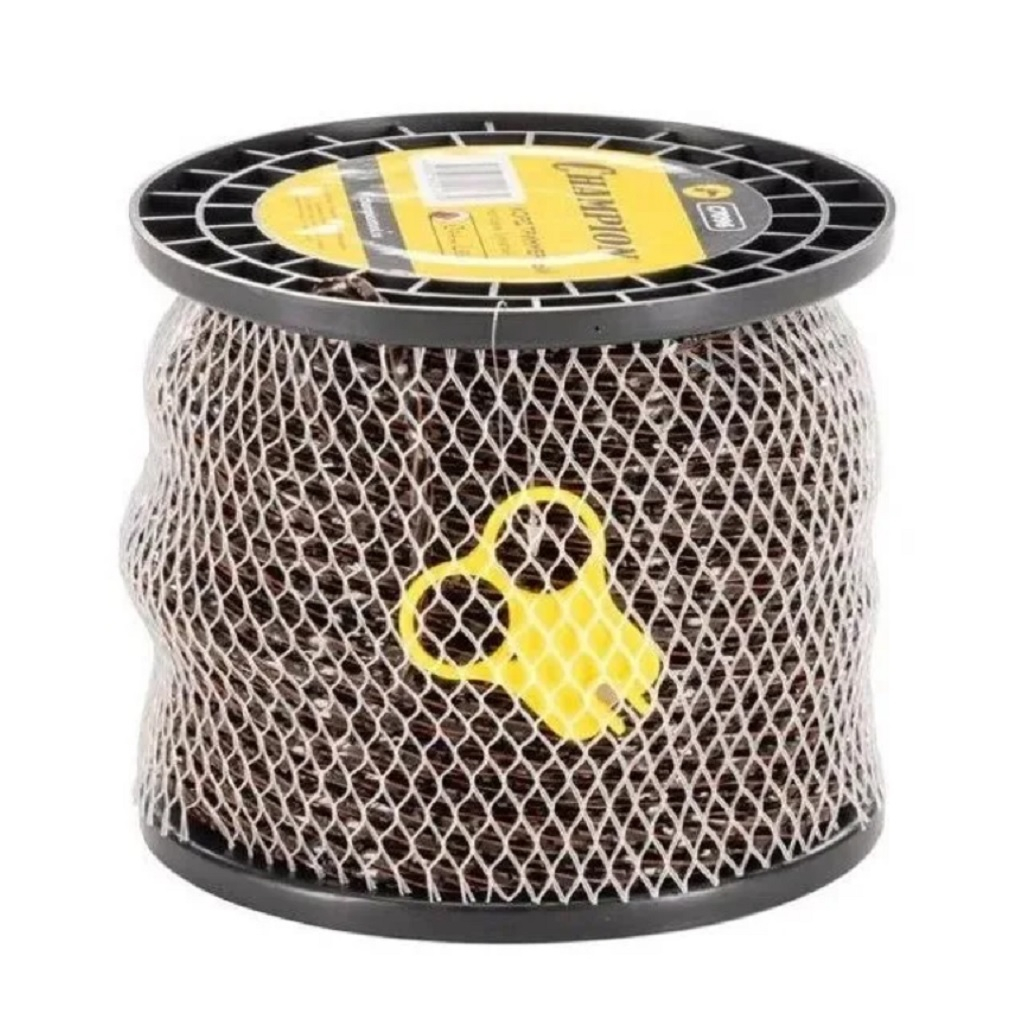 Леска для триммера Champion C7096, диаметр 4.4 мм, длина 83 м, зубчатый квадрат + нож