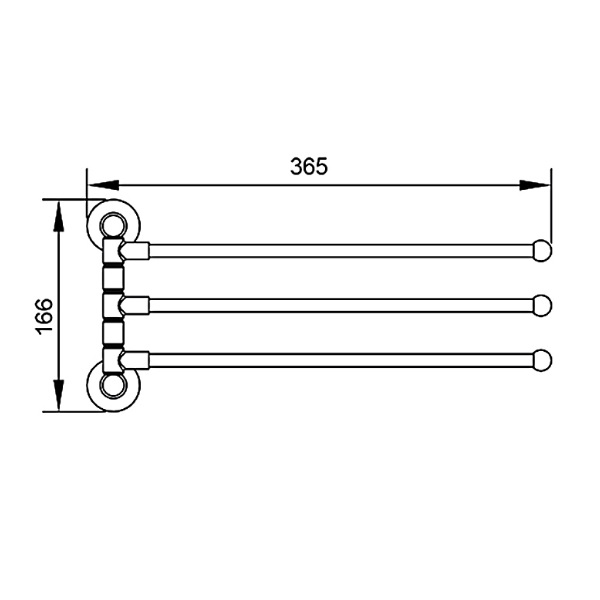 Полотенцедержатель поворотный тройной Frud R15113