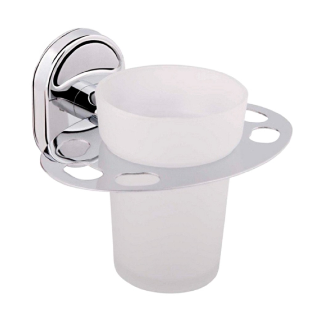 Стакан для ванной Frap F1906-1 с держателем, латунь, хромированное покрытие
