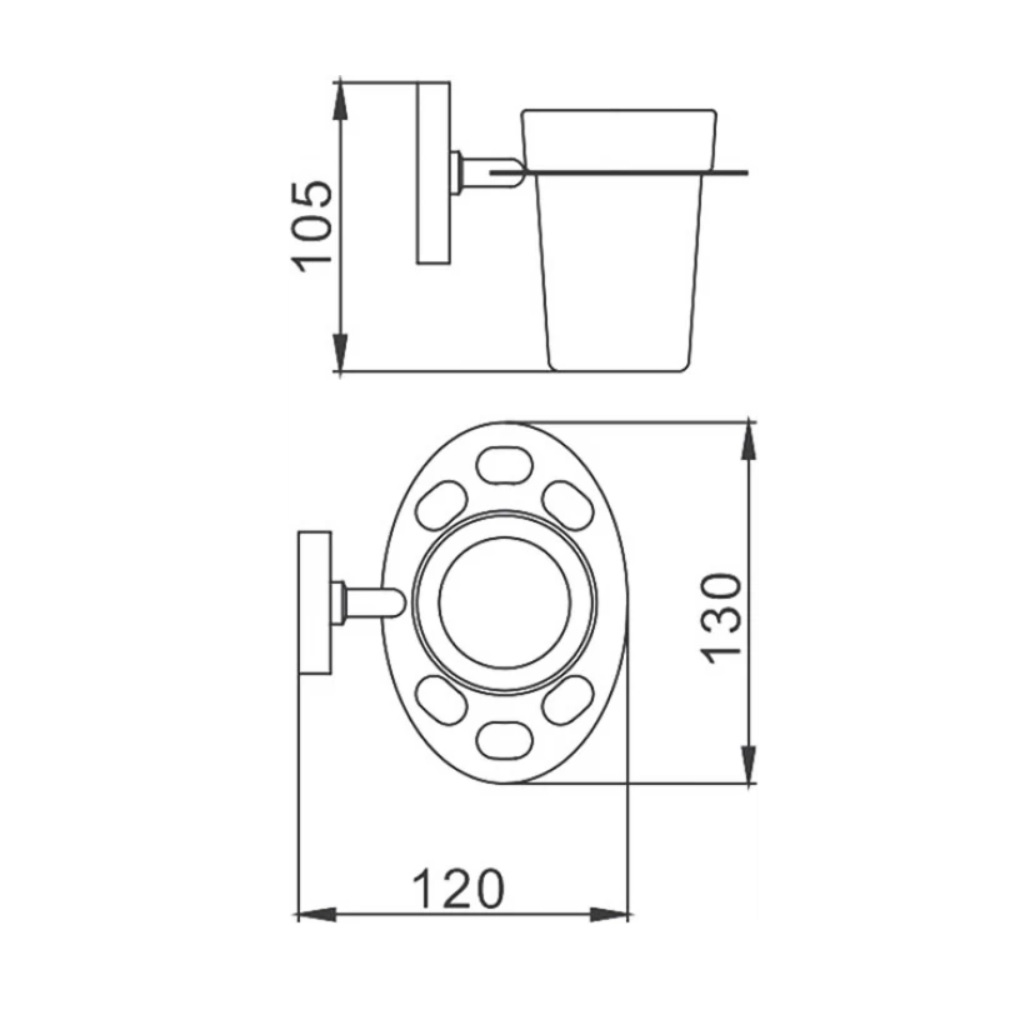 Стакан для ванной Frap F1906-1 с держателем, латунь, хромированное покрытие