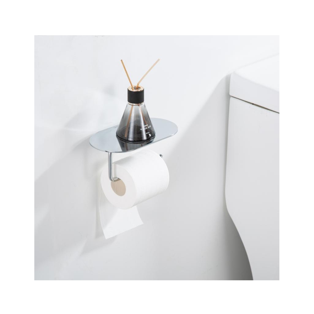 Держатель туалетной бумаги Gappo G30703 с полкой, нержавеющая сталь, хром