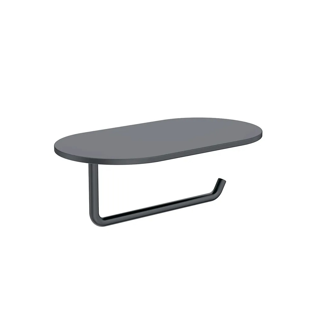 Держатель туалетной бумаги Gappo G30703-6 с полкой, нержавеющая сталь, черный