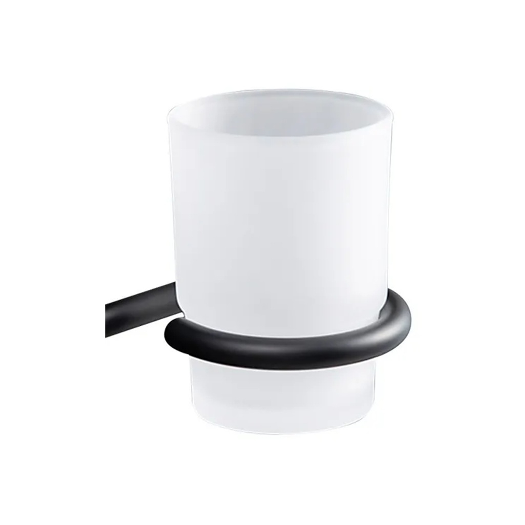 Держатель со стаканом Gappo G30706-6 для зубных щеток, нержавеющая сталь, стекло, черный