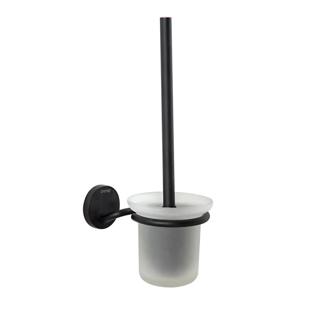 Ершик настенный для унитаза Gappo G30710-6, металл, стекло, черный