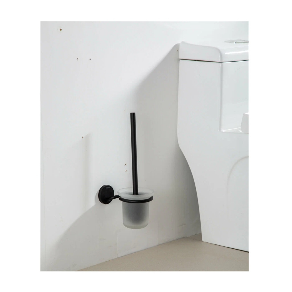 Ершик настенный для унитаза Gappo G30710-6, металл, стекло, черный