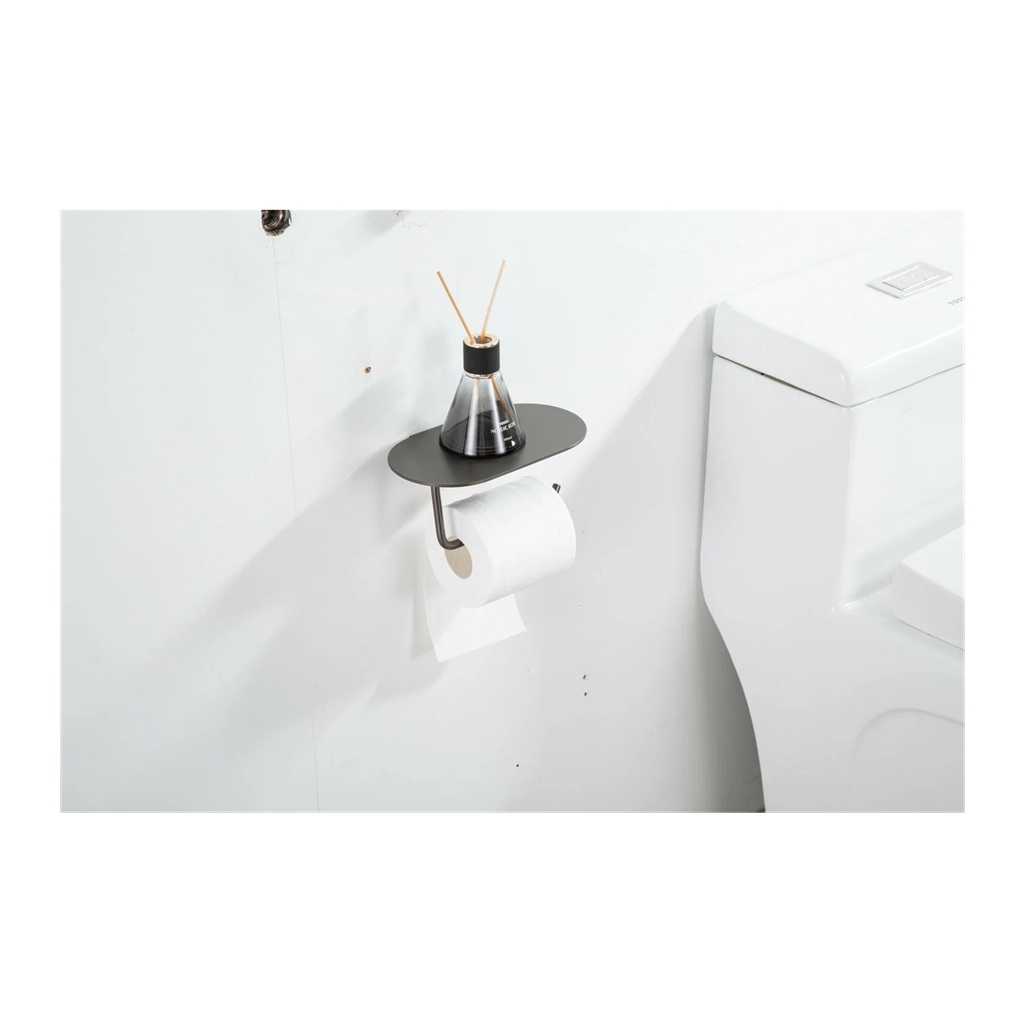 Держатель туалетной бумаги Gappo G30703-9 с полкой, оружейная сталь