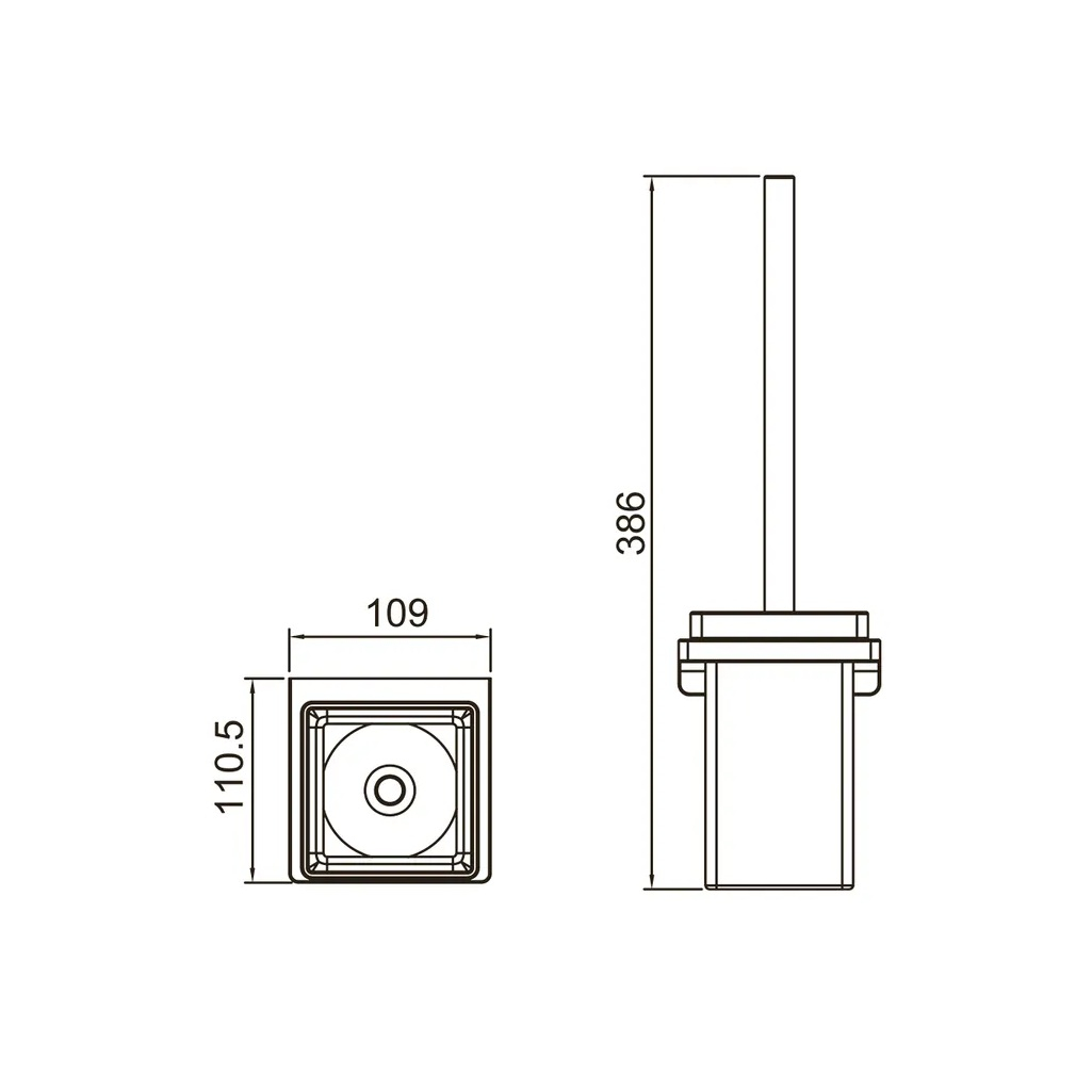 Ершик настенный для унитаза Gappo G30810, металл, стекло, хром