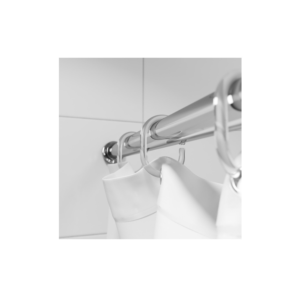 Кольца для штор в ванную Iddis RID012P, 236285, в наборе 12 штук, полипропилен, прозрачный