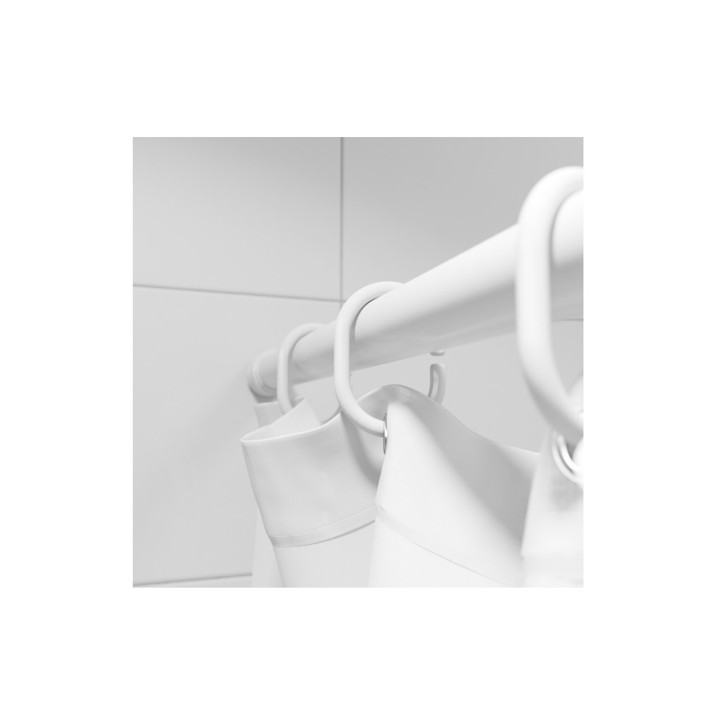 Кольца для штор в ванную Iddis RID011P, 236286, в наборе 12 штук, полипропилен, белый