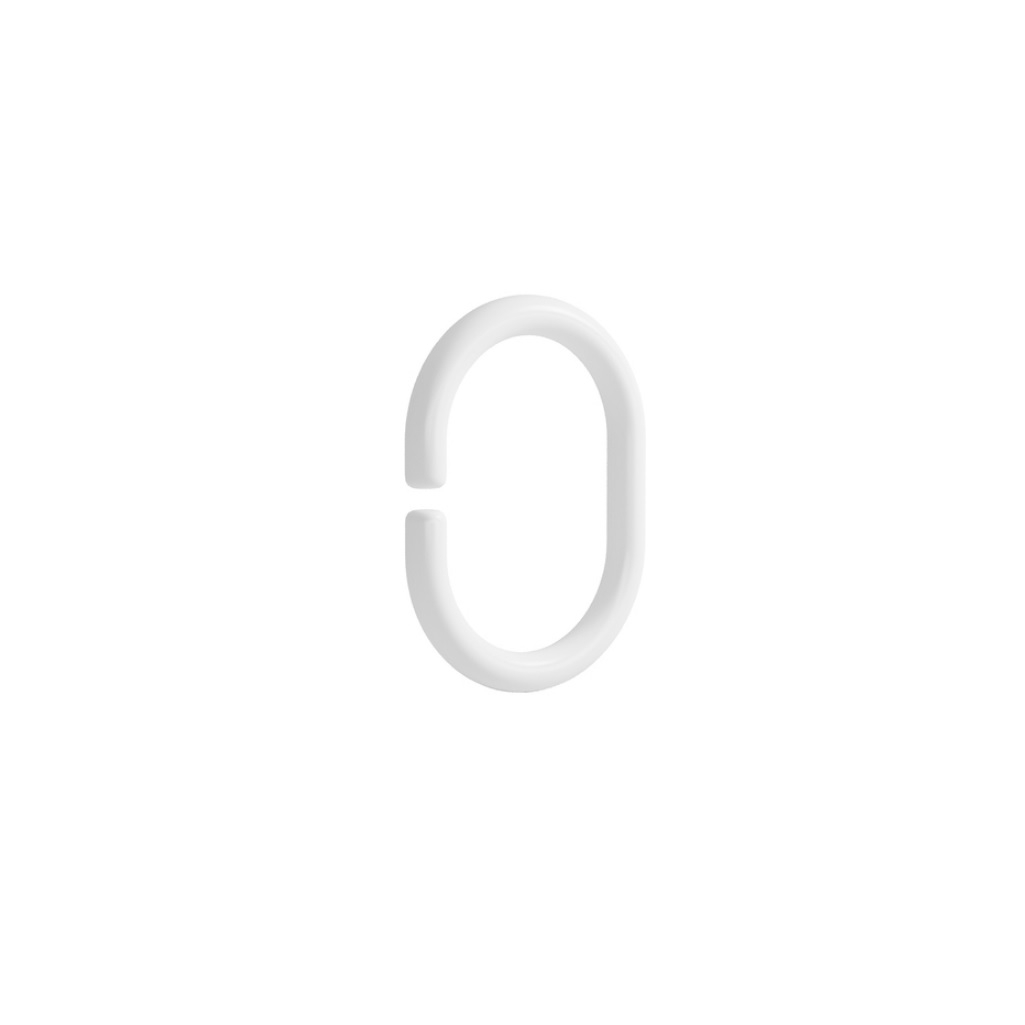 Кольца для штор в ванную Iddis RID011P, 236286, в наборе 12 штук, полипропилен, белый