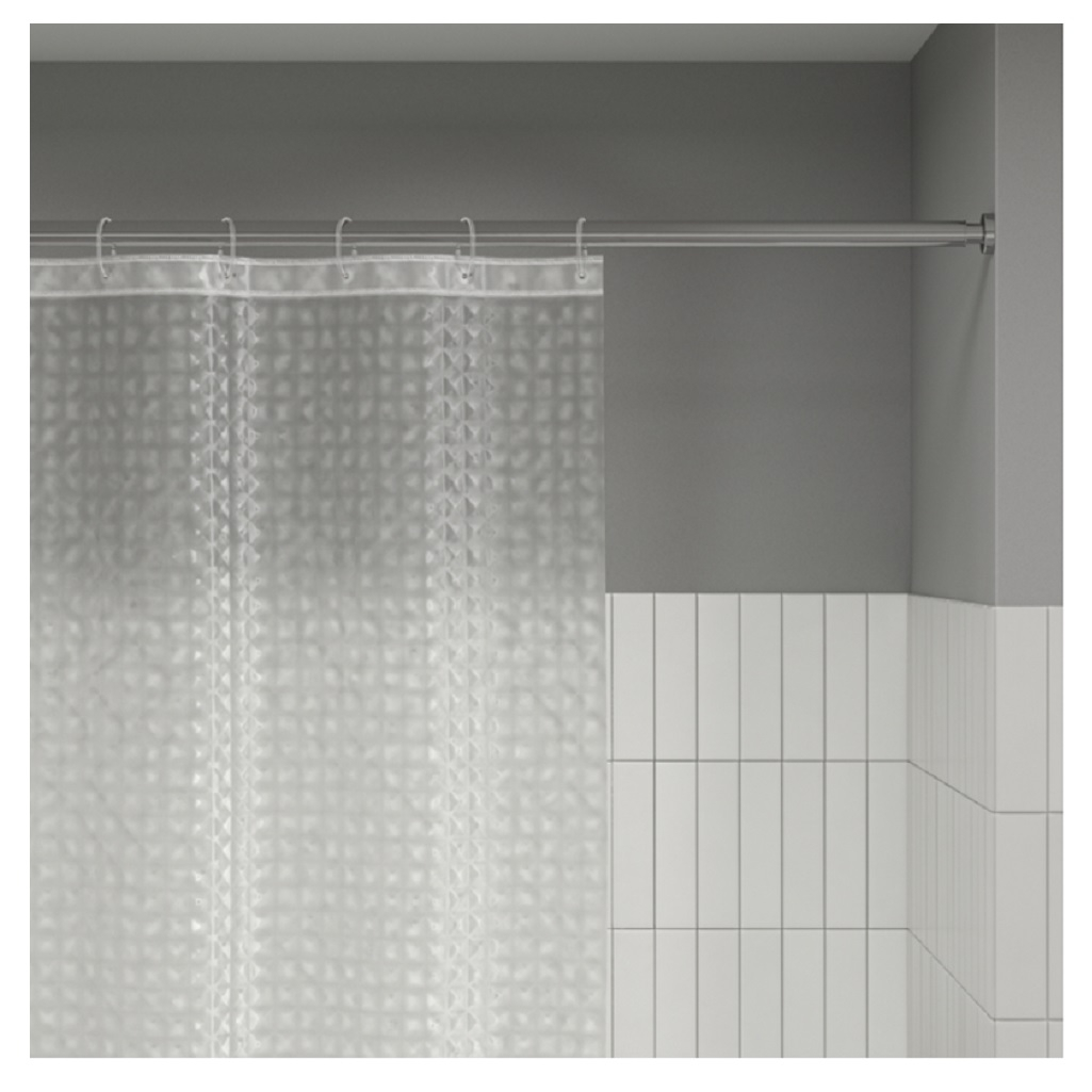 Штора для ванной 3D IDDIS P01PV18I11, полиэтиленвинилацетат, 1800х2000 мм, прозрачный