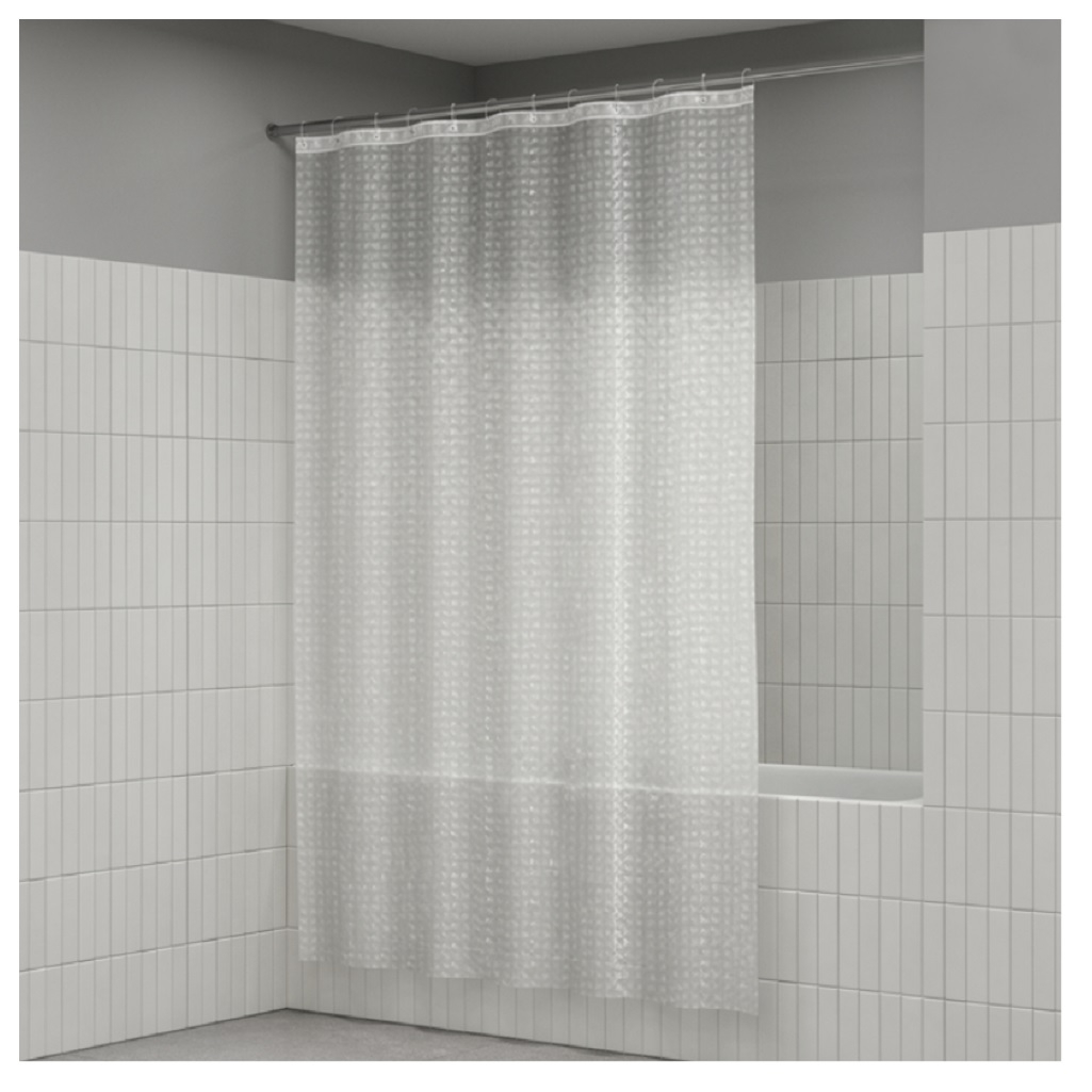 Штора для ванной 3D IDDIS P01PV18I11, полиэтиленвинилацетат, 1800х2000 мм, прозрачный