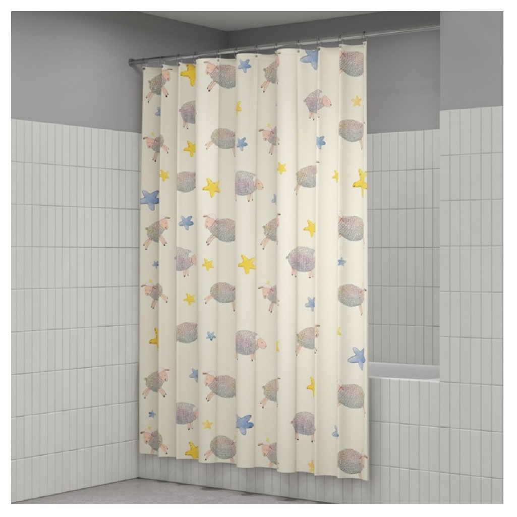 Штора для ванной IDDIS BA01P18I11, полиэстер, 1800х2000 мм, бежевый