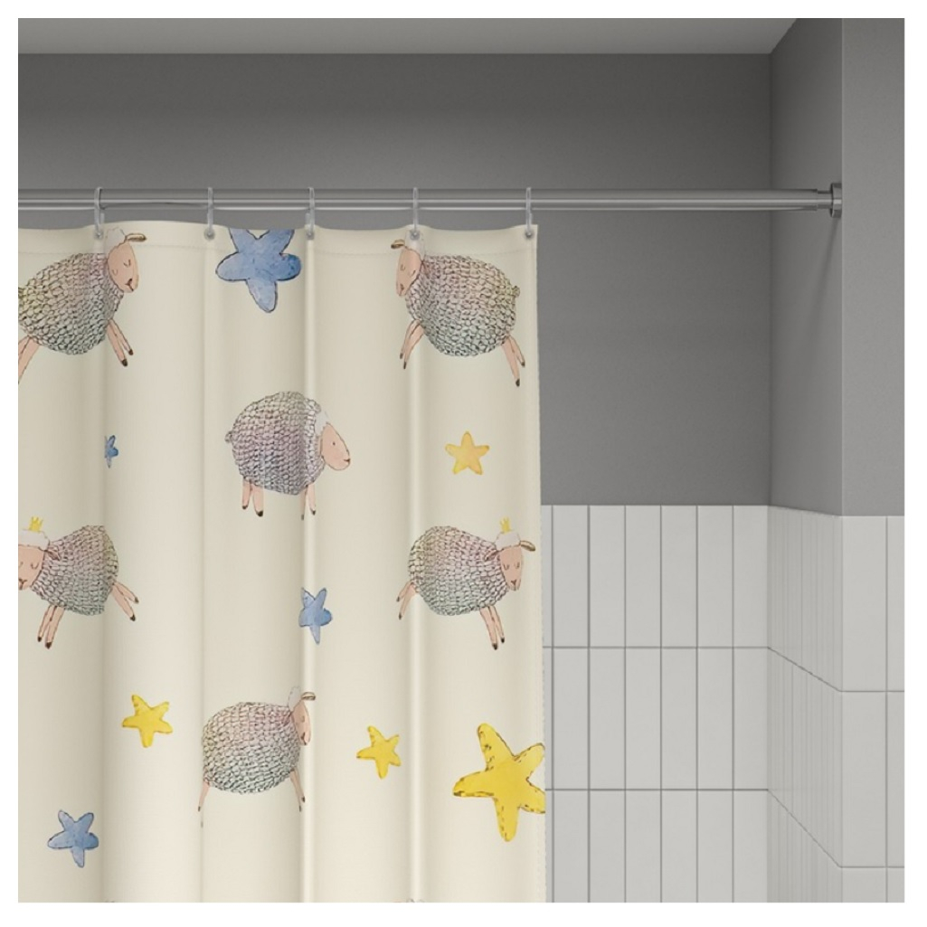 Штора для ванной IDDIS BA01P18I11, полиэстер, 1800х2000 мм, бежевый