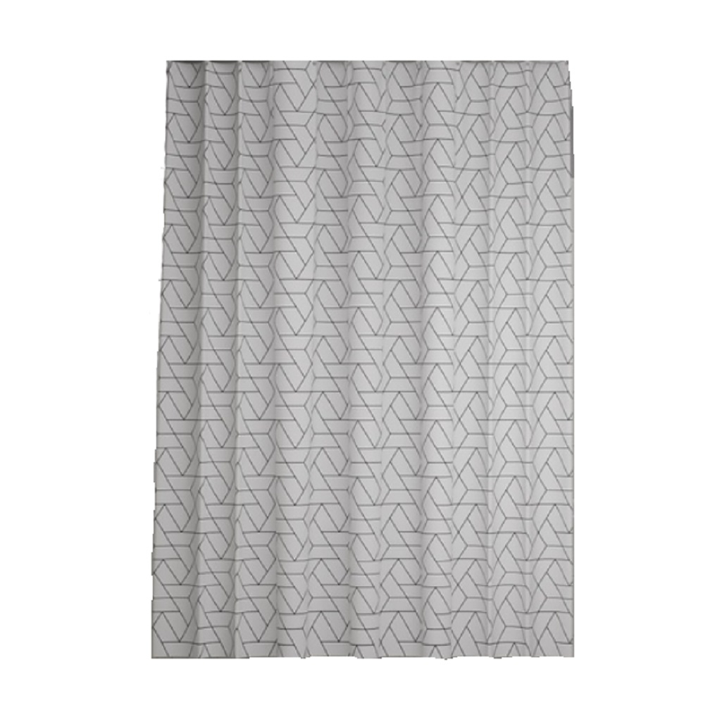 Штора для ванной IDDIS BB01P18I11, полиэстер, 1800х2000 мм, черно-белый