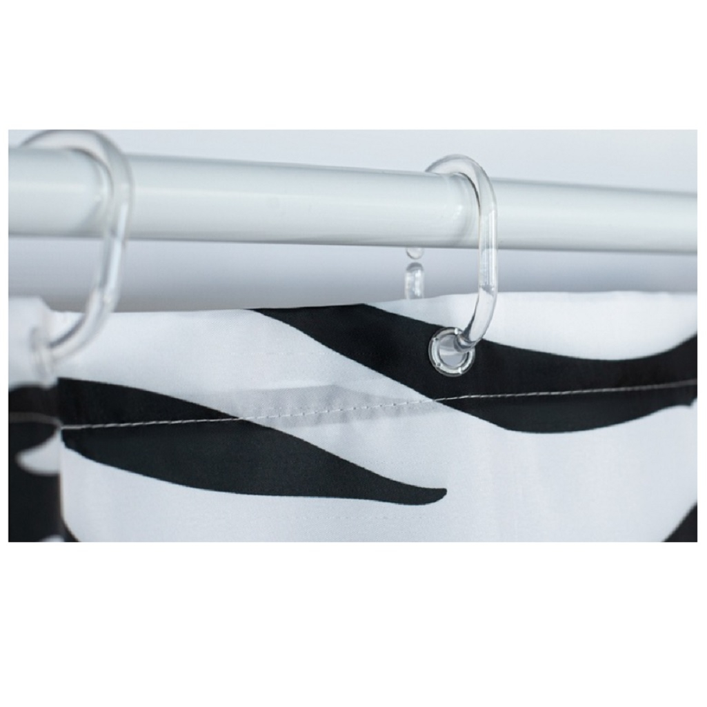 Штора для ванной IDDIS BB03P18I11, полиэстер, 1800х2000 мм, черно-белый