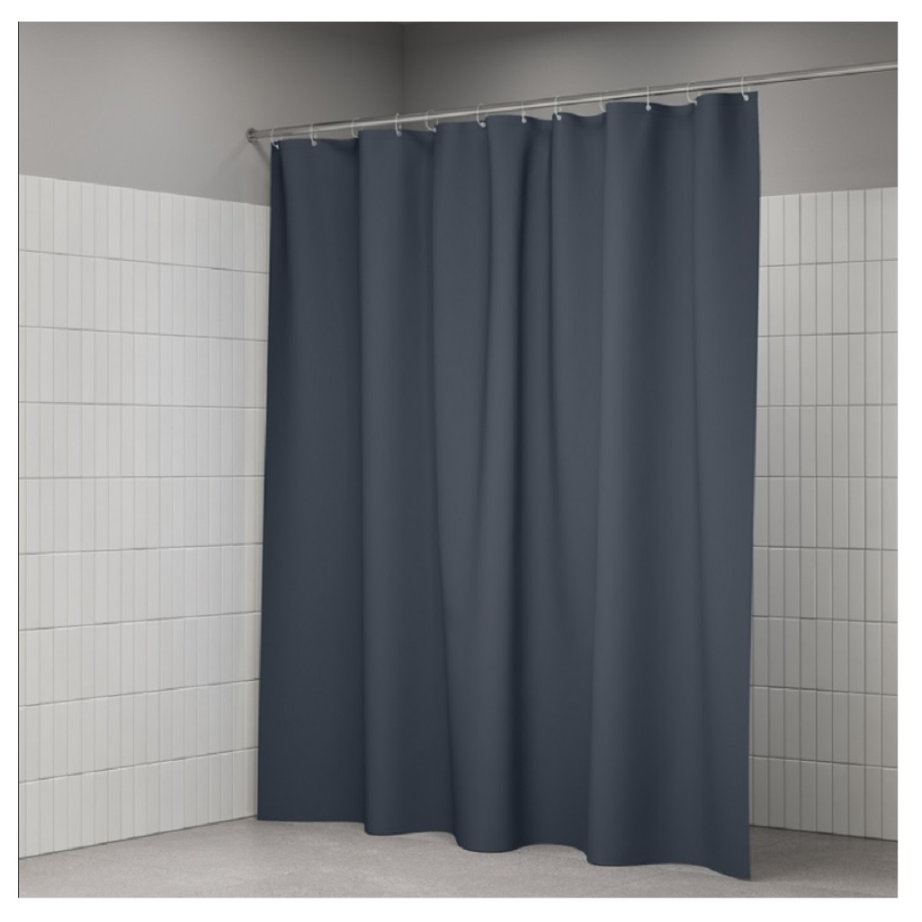 Штора для ванной IDDIS BL01P24i11, полиэстер, 2000x2400 мм, серый
