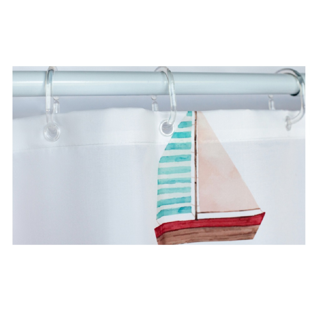 Штора для ванной 3D IDDIS BO01P18I11, полиэстер, 1800х2000 мм, белый