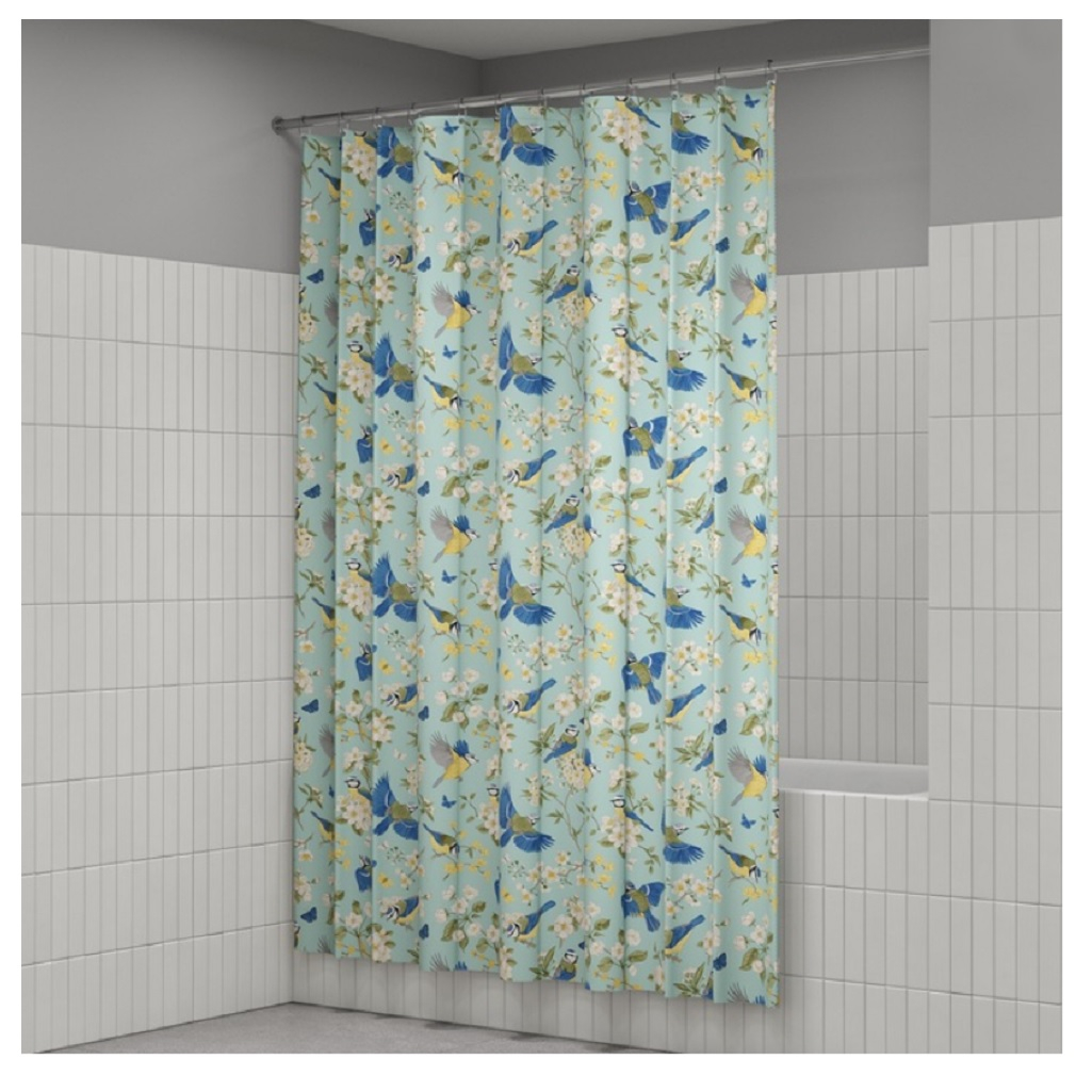 Штора для ванной 3D IDDIS BP03P18I11, полиэстер, 1800х2000 мм, зеленый