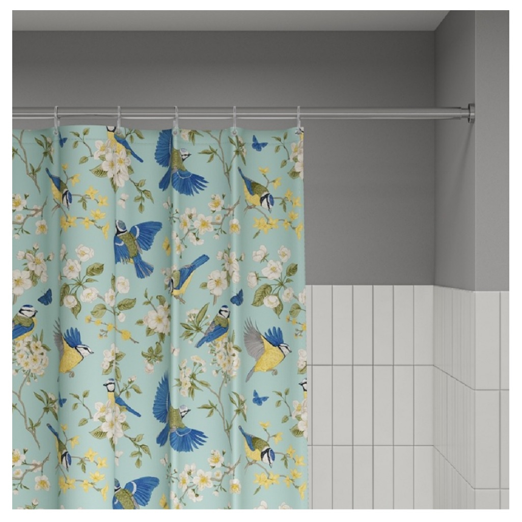 Штора для ванной 3D IDDIS BP03P18I11, полиэстер, 1800х2000 мм, зеленый