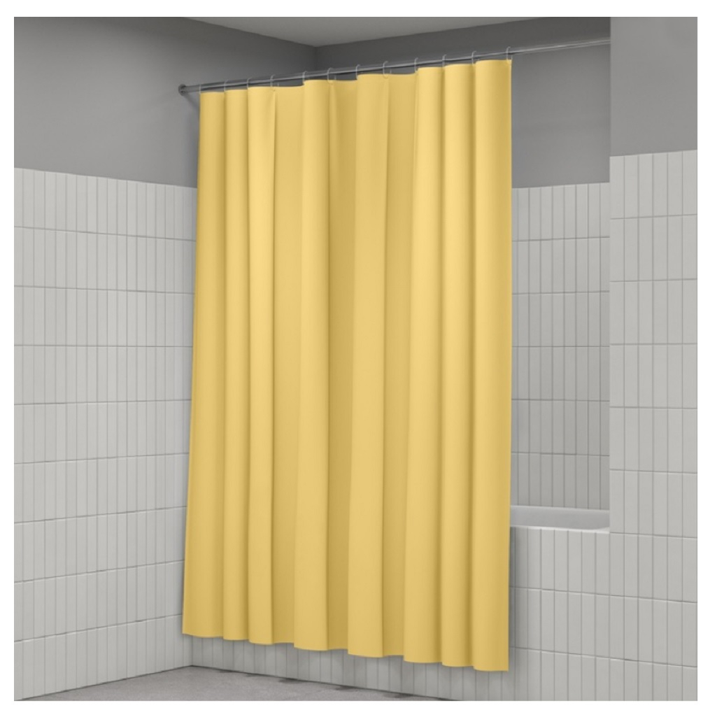 Штора для ванной IDDIS P06PE18I11, полиэтилен, 1800х2000 мм, желтый