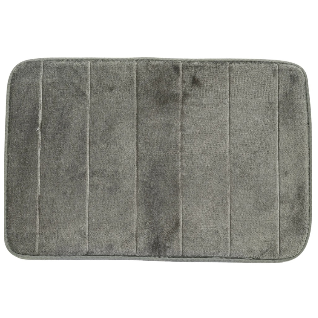 Коврик для ванной Рыжий Кот COZY 102515, 400х600 мм, серый, полиэстер, поролон, антискользящая подложка