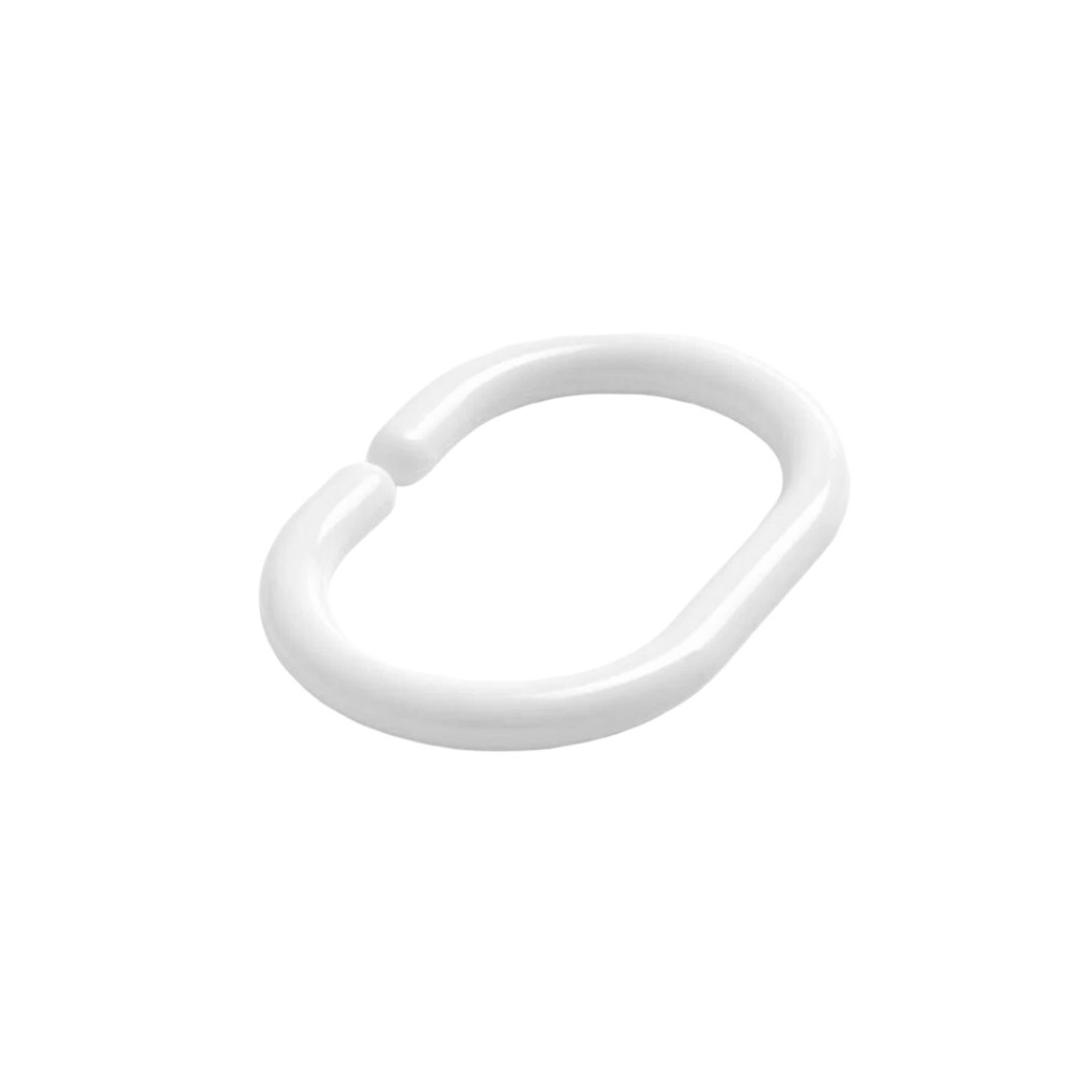 Кольца для штор в ванную Виолет 213035, полипропилен, белый, набор 12 штук