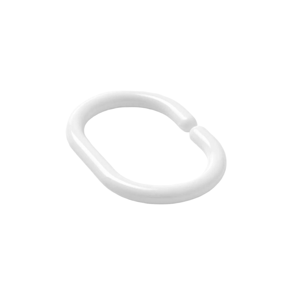 Кольца для штор в ванную Виолет 213035, полипропилен, белый, набор 12 штук