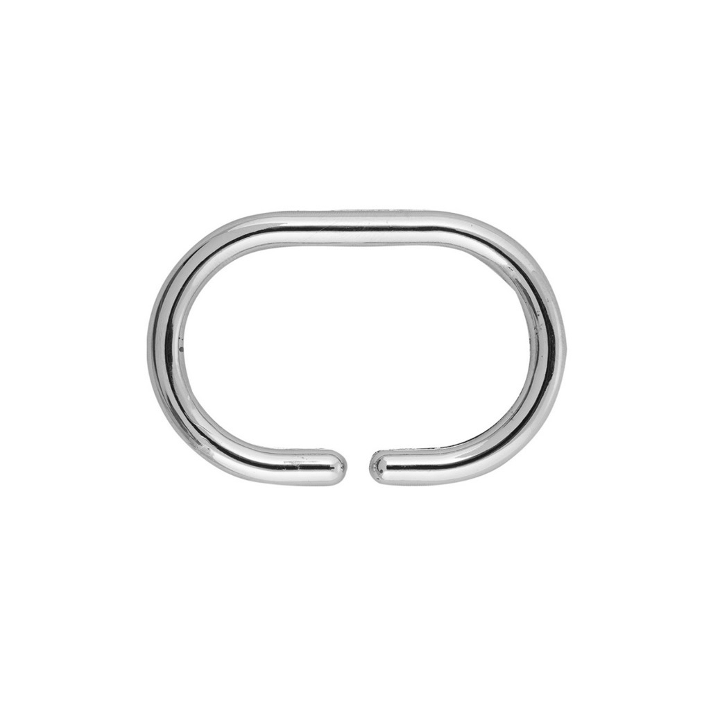 Кольца для штор в ванную Рыжий Кот 261114, полипропилен, хром, набор 12 штук