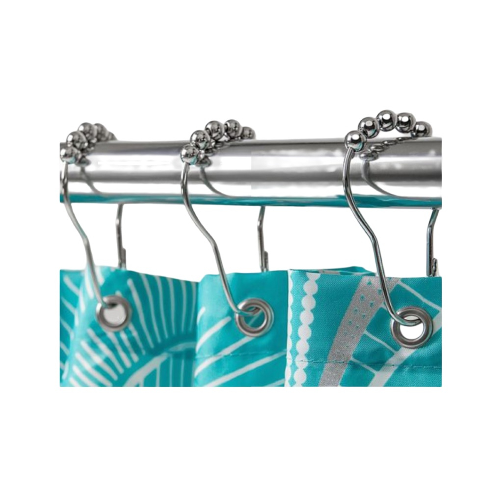 Кольца для штор в ванную Рыжий Кот 259102, фигурные, металл, хром, набор 12 штук