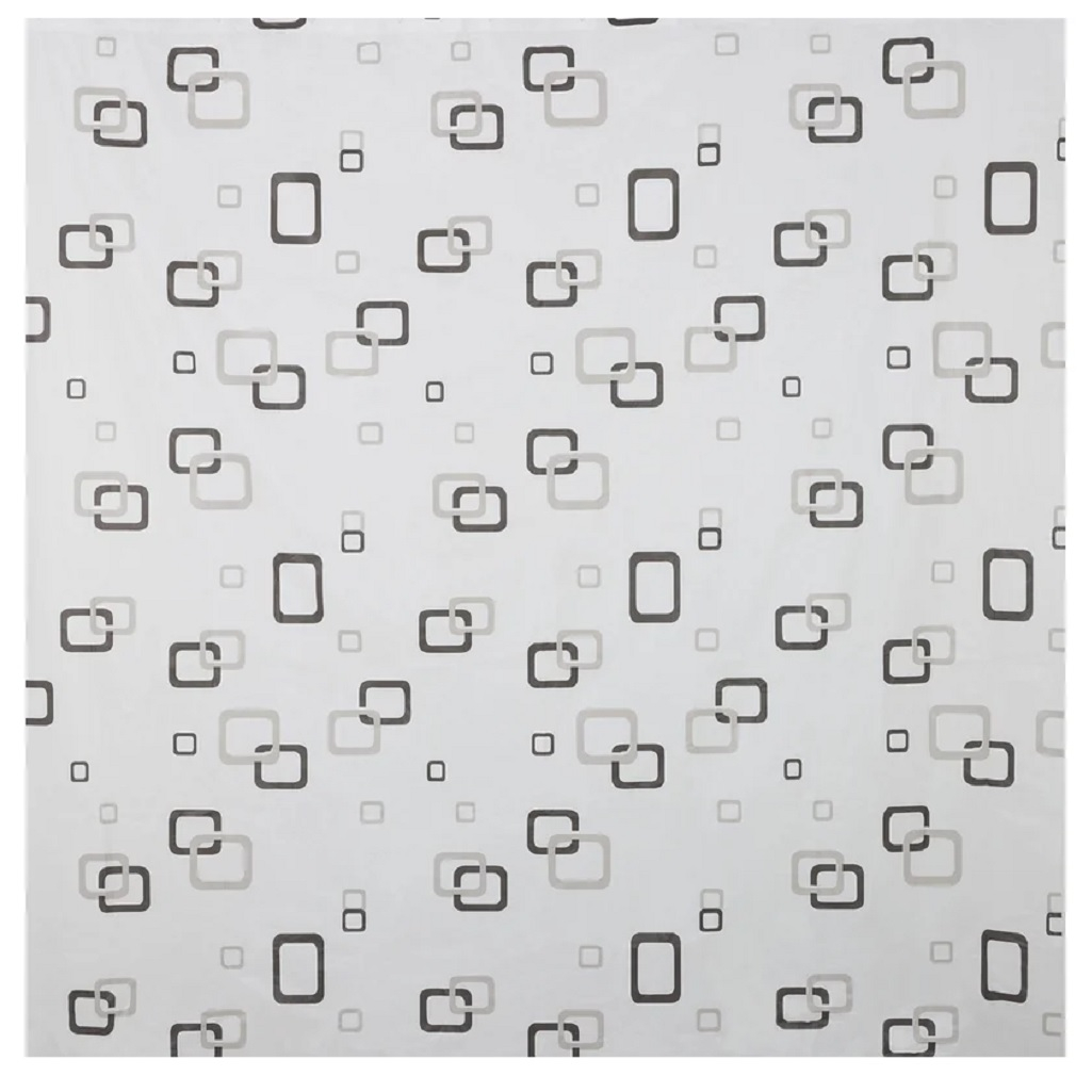 Штора для ванной Рыжий Кот Квадраты 232687, 1800х1800 мм, белый