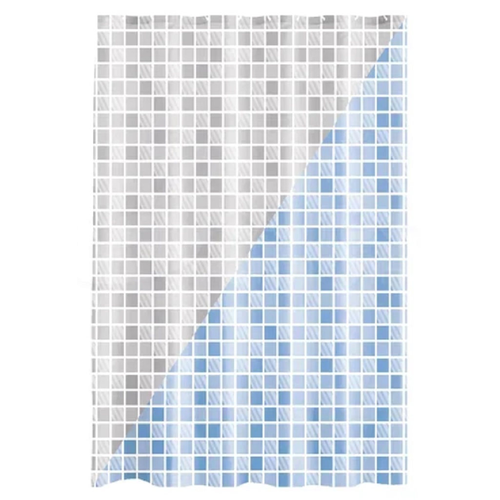 Штора для ванной Рыжий Кот Клетка 236714, 1800х1800 мм, голубой