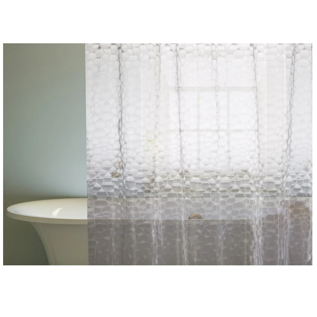 Штора для ванной Eva Рыжий Кот SC-EV-04, 3D эффект Пузыри, 1800х2000 мм, прозрачный