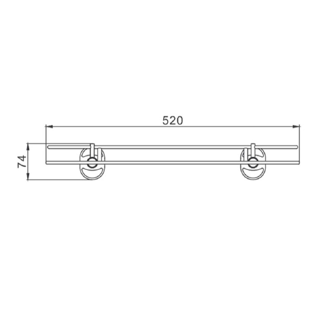 Полка 1-ярусная стеклянная F1907-1 Frap