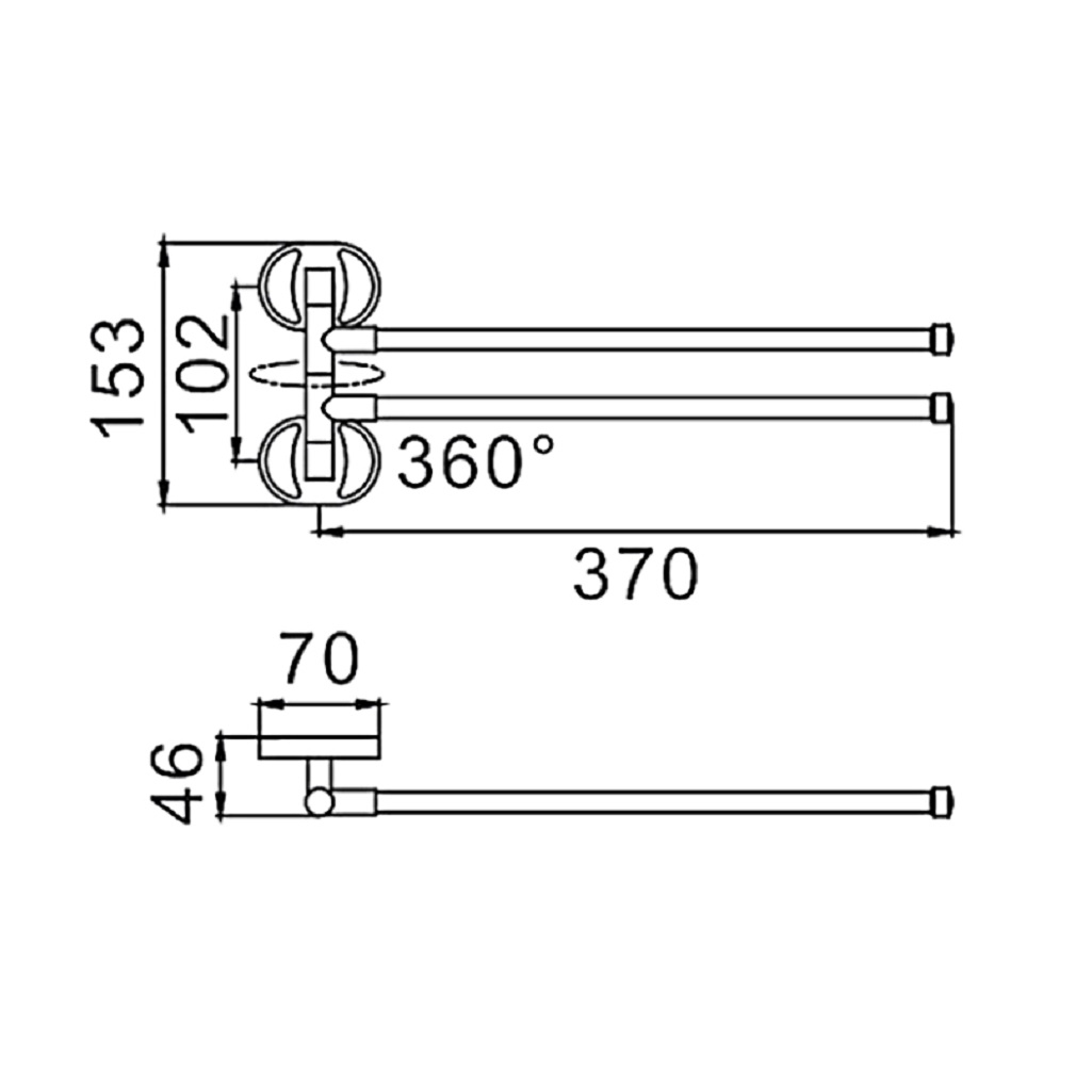 Держатель полотенца рога 2-е F1912 Frap