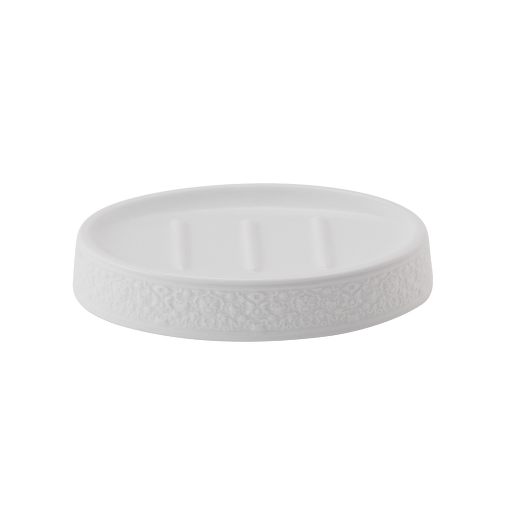 Мыльница Swensa Ariel, керамика, овальная, белая, 25х90х130 мм