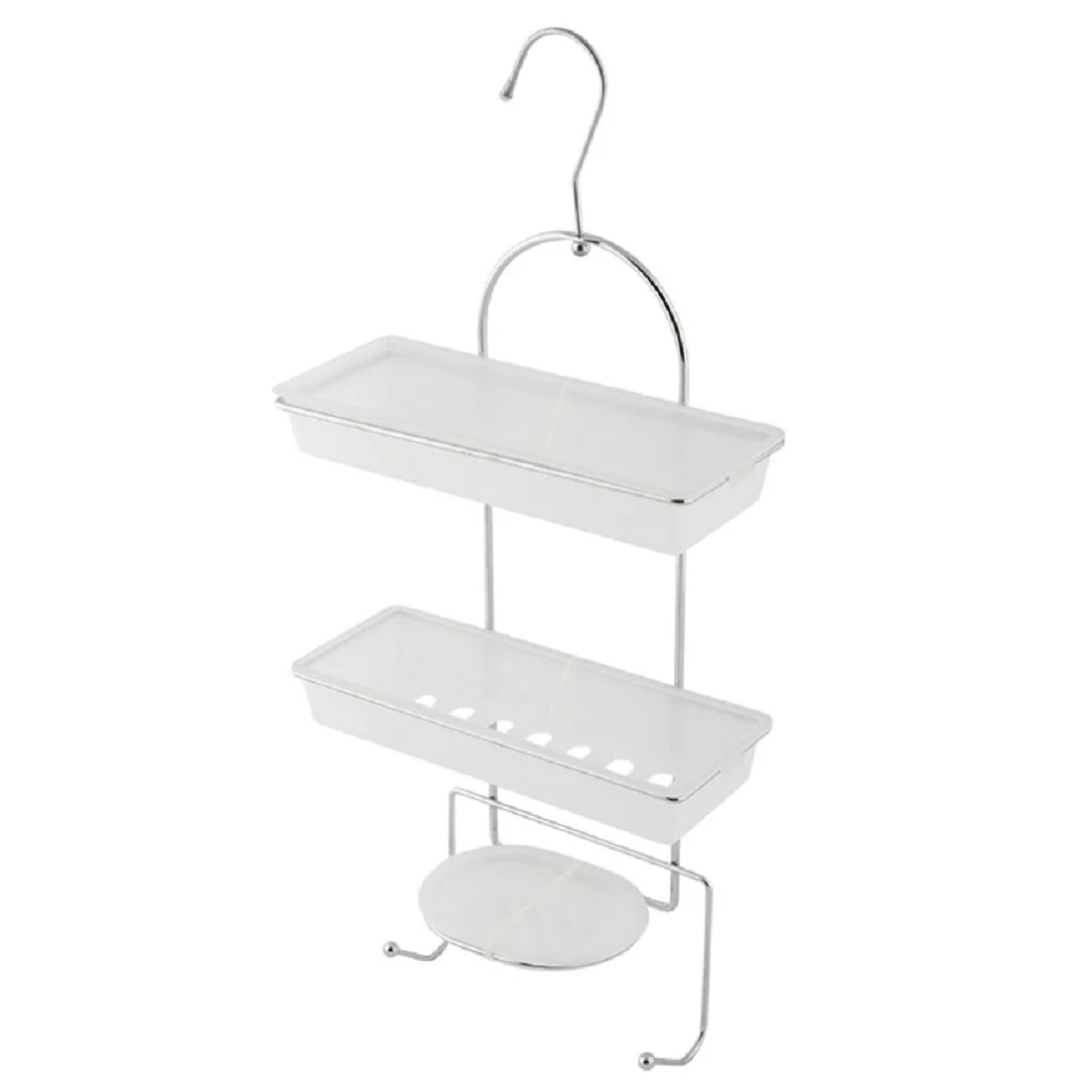 Полка для ванной Рыжий кот B0931, двухъярусная, с крючками, 100х250х520 мм