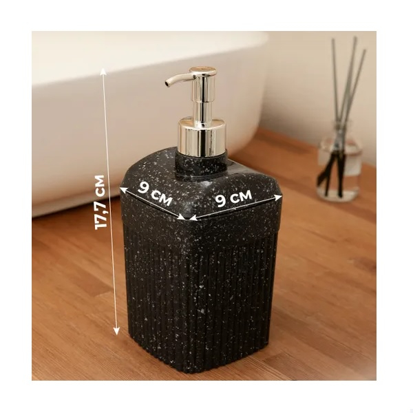 Дозатор Econova Velvet для жидкого мыла, чёрный гранит, 90х90х187 мм, 0.65 л 435220950