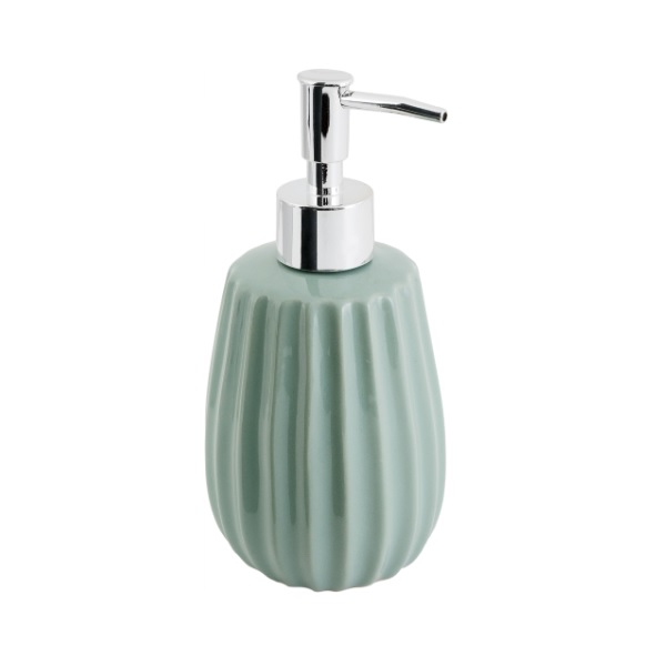 Дозатор Swensa Roya для жидкого мыла керамический, зеленый, 8х17х8 см 300 мл