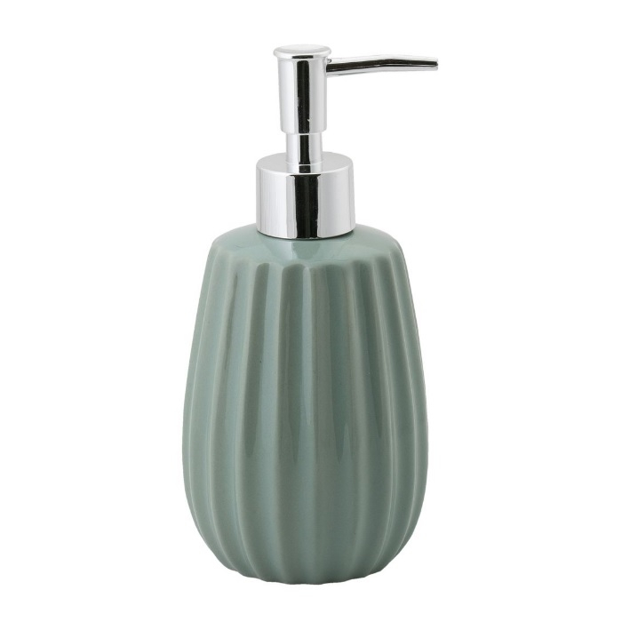 Дозатор Swensa Roya для жидкого мыла керамический, зеленый, 8х17х8 см 300 мл