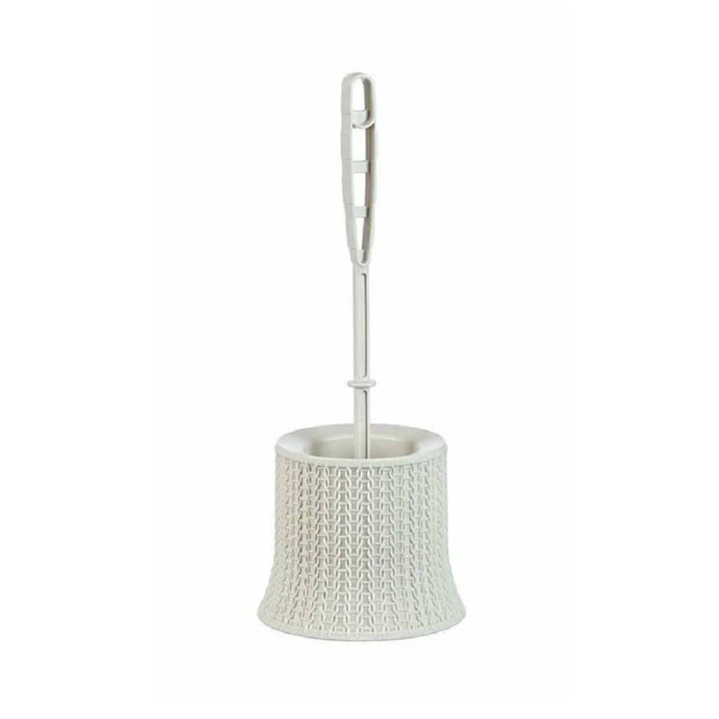 Комплект для туалета Idea Бязь, легкомоющийся, без запаха, пластиковый, белый ротанг